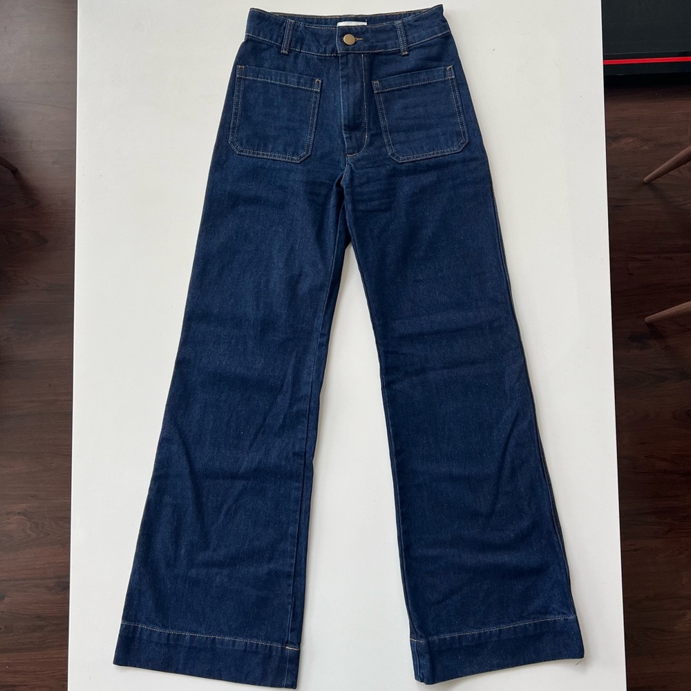 Wide leg indigo blue denim jeans - DISSH